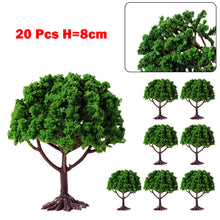 Load image into Gallery viewer, 20 pcs 8cm Miniature Tree HO OO Scale Models Train Railway Accessories Forest Fairy Garden Landscape Terrarium Diorama Craft Supplies