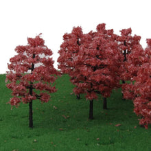 Load image into Gallery viewer, 20 pcs Miniature Red Maple Tree Models Train Railway Accessories Forest Fairy Garden Landscape Terrarium Diorama Craft Supplies