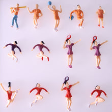 Load image into Gallery viewer, 10 pcs Miniature Sports People Painted Figures 1:50 Scale Models Toys Scenery Layout Scene Accessories Diorama Supplies