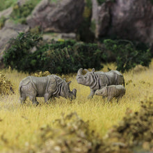 Load image into Gallery viewer, 12 pcs Miniature Rhinoceros Wild Animal 1:87 Figures HO Scale Models Toys Landscape Garden Scenery Layout Scene Accessories Diorama Supplies