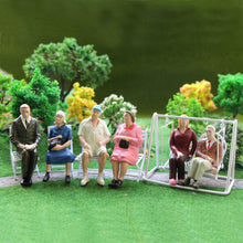Load image into Gallery viewer, 12pcs Miniature Seated People - 1:25 Scale Model Train Scenery - Diorama Figures