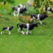Load image into Gallery viewer, 36 pcs Miniature Shepherd Black White Dairy Cow Animal Figures 1:87 Scale Models Toys Landscape Garden Layout Scene Accessories Diorama Supplies