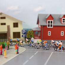 Load image into Gallery viewer, 15 pcs Bike Bicycle Racing 1:87 Figure HO Scale Models Landscape Building Scenery Train Railway Layout Scene Accessories Diorama Supplies