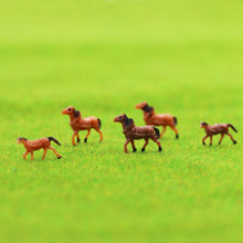 Load image into Gallery viewer, 25 pcs Miniature Horse Farm Animal 1:150 Figures N Scale Models 6 Poses Landscape Garden Scenery Layout Scene Accessories Diorama Supplies
