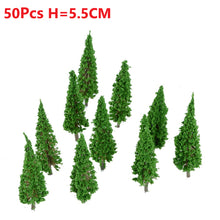 Load image into Gallery viewer, 50 pcs 5.5cm Miniature Tree Models Train Railway Accessories Forest Fairy Garden Landscape Terrarium Diorama Craft Supplies