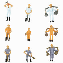 Load image into Gallery viewer, 15pcs Miniature Railway Worker Figures 1:50 Scale for Diorama Scenery Craft Supplies