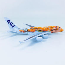 Load image into Gallery viewer, ANA Airlines Japan Airbus A380 Orange Turtle Airplane Diecast Plane Model