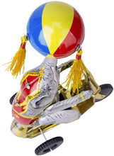 Load image into Gallery viewer, Vintage Elephant on Bike Ball & Tassels Spin 26cm Retro Clockwork Wind Up Tin Toy Collectible
