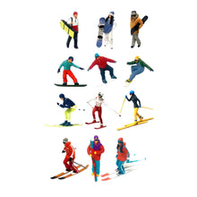 Load image into Gallery viewer, 3 pcs Miniature Skier Snowboarder Ski Sports People 1:87 Figures HO Scale Models Building Landscape Scene Accessories Diorama Supplies