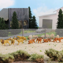 Load image into Gallery viewer, 12 pcs Miniature Tiger Lion Wild Animal 1:87 Figures HO Scale Models Toys Landscape Garden Scenery Layout Scene Accessories Diorama Supplies