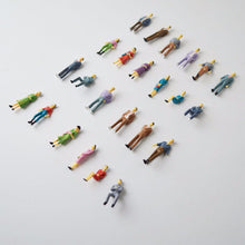 Load image into Gallery viewer, 20 Pcs Miniature Train Passenger Standing Sitting People Painted Figures 1:50 Scale Models Layout Scence Accessories Diorama Supplies