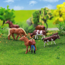 Load image into Gallery viewer, 36 pcs Miniature Shepherd Horse Dairy Cow Animal Figures 1:87 Scale Models Toys Landscape Garden Layout Scene Accessories Diorama Supplies