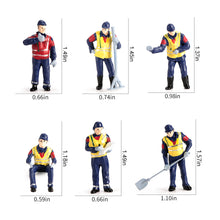 Load image into Gallery viewer, 6 pcs Miniature Road Construction Engineer Worker People Figure 1:50 Models Landscape Building Layout Scene Accessories Diorama Supplies