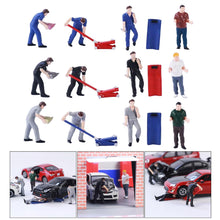 Load image into Gallery viewer, Miniature Car Repair Worker Figures 1:64 Scale Resin Diorama Craft Supplies