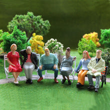 Load image into Gallery viewer, 12pcs Miniature Seated People - 1:25 Scale Model Train Scenery - Diorama Figures