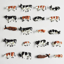 Load image into Gallery viewer, 20pcs Miniature Dairy Cow Figures HO Scale 1:87 Model Train Scenery