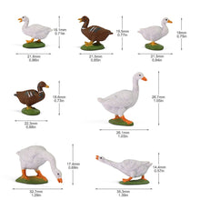 Load image into Gallery viewer, 14 pcs Miniature Duck Goose Farm Animal 1:43 Figures O Scale Models Toys Landscape Garden Scenery Layout Scene Accessories Diorama Supplies