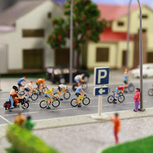 Load image into Gallery viewer, 15 pcs Bike Bicycle Racing 1:87 Figure HO Scale Models Landscape Building Scenery Train Railway Layout Scene Accessories Diorama Supplies