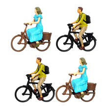 Load image into Gallery viewer, Miniature Bike Bicycle Boy Girl People 1:87 Figure Models Landscape Building Scenery Layout Scene Accessories Diorama Supplies