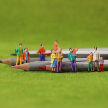 Load image into Gallery viewer, 100pcs Miniature Standing People Figures 1:87 Scale for Model Railway Diorama Craft Supplies
