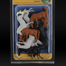 Load image into Gallery viewer, 12pcs Miniature Horse Figures, 1:43 O Scale Model Train Diorama Craft Supplies