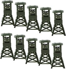 Load image into Gallery viewer, 10 pcs Classic WWII Military Watch Tower Models Plastic Toy Soldier Army Men Accessories