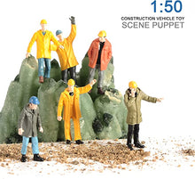 Load image into Gallery viewer, 6 pcs Miniature Construction Engineer Worker People Figure 1:50 Models Landscape Building Scenery Layout Scene Accessories Diorama Supplies