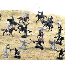 Load image into Gallery viewer, 28 pcs Classic Medieval Warfare Knights Horses Middle Ages Warriors Plastic Toy Soldiers Figures Set