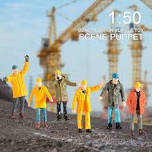 Load image into Gallery viewer, 6 pcs Miniature Construction Engineer Worker People Figure 1:50 Models Landscape Building Scenery Layout Scene Accessories Diorama Supplies