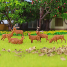 Load image into Gallery viewer, 12 pcs Miniature Deer Animal 1:87 Figures HO Scale Models Toys Landscape Garden Scenery Layout Scene Accessories Diorama Supplies