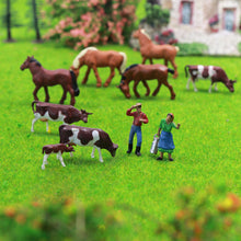 Load image into Gallery viewer, 36pcs Miniature Horse & Cow Figures 1:87 HO Scale for ModelDiorama Railway Layout Scenery