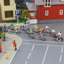 Load image into Gallery viewer, 15 pcs Bike Bicycle Racing 1:87 Figure HO Scale Models Landscape Building Scenery Train Railway Layout Scene Accessories Diorama Supplies