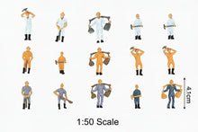 Load image into Gallery viewer, 15pcs Miniature Railway Worker Figures 1:50 Scale for Diorama Scenery Craft Supplies