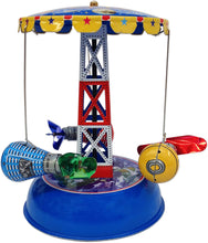 Load image into Gallery viewer, MS631 Space Capsule Carousel Spaceship Retro Clockwork Wind Up Tin Toy Collectible