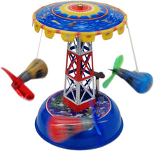 Load image into Gallery viewer, MS631 Space Capsule Carousel Spaceship Retro Clockwork Wind Up Tin Toy Collectible