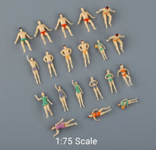 Load image into Gallery viewer, Miniature Swimming People Figures 20pcs 1:75 Scale Beach Pool Diorama Scene Craft Supplies