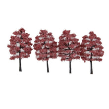 Load image into Gallery viewer, 20 pcs Miniature Red Maple Tree Models Train Railway Accessories Forest Fairy Garden Landscape Terrarium Diorama Craft Supplies