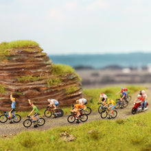 Load image into Gallery viewer, 15 pcs Bike Bicycle Racing 1:87 Figure HO Scale Models Landscape Building Scenery Train Railway Layout Scene Accessories Diorama Supplies