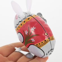 Load image into Gallery viewer, Set of 6 Classic Vintage Jumping White Rabbit Bunny Wind Up Clockwork Tin Toy Collectible