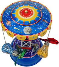 Load image into Gallery viewer, MS631 Space Capsule Carousel Spaceship Retro Clockwork Wind Up Tin Toy Collectible