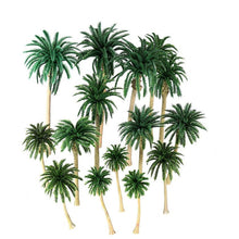 Load image into Gallery viewer, 15 pcs 7-16cm Mixed Miniature Coconut Palm Tree Models Train Railway Accessories Fairy Garden Landscape Terrarium Diorama Craft Supplies