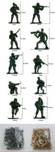 Load image into Gallery viewer, 100 pcs Classic WWII Military Plastic Toy Soldiers Army Men 5cm Figures 10 Poses (Choose Color)