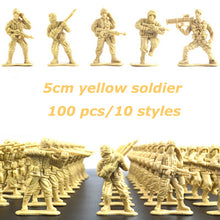 Load image into Gallery viewer, 100 pcs Classic WWII Military Plastic Toy Soldiers Army Men 5cm Figures 10 Poses (Choose Color)
