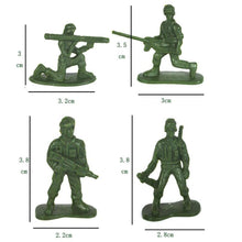 Load image into Gallery viewer, 100 pcs Classic WWII Mini Military Plastic Toy Soldiers Army Men Figures 12 Poses (Choose Color)