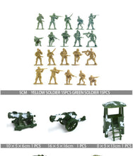 Load image into Gallery viewer, 90 pcs Classic WWII Military Soldier Force Playset Plastic Toy Soldier Army Men 5cm Figures & Accessories