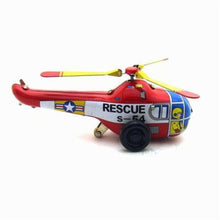 Load image into Gallery viewer, MS653 Vintage Mini Rescue Helicopter Retro Clockwork Wind Up Tin Toy Collectible