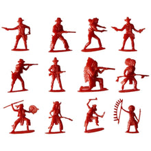 Load image into Gallery viewer, 60 pcs Classic Wild West Cowboys Native American Indians Plastic Toy Soldiers 5cm Figure Models (Choose Color)