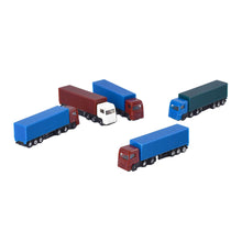 Load image into Gallery viewer, 5 pcs Miniature Container Truck Vehicle 1:100-500 Transport Lorry Car Model Toy Landscape Building Scenery Accessories Diorama Supplies