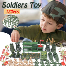 Load image into Gallery viewer, 122 pcs Classic WWII Military Playset Plastic Toy Soldier Army Men 6cm Figures & Accessories