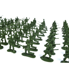 Load image into Gallery viewer, 100 pcs Classic WWII Mini Military Plastic Toy Soldiers Army Men Figures 12 Poses (Choose Color)